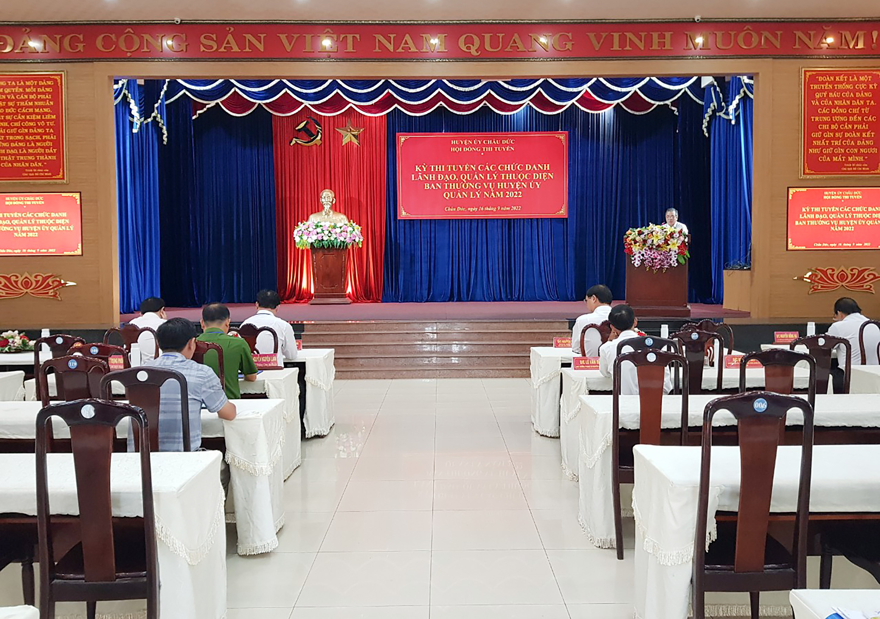 Kỳ thi tuyển các chức danh lãnh đạo quản lý thuộc diện Ban Thường vụ Huyện ủy Châu Đức quản lý năm 2022.