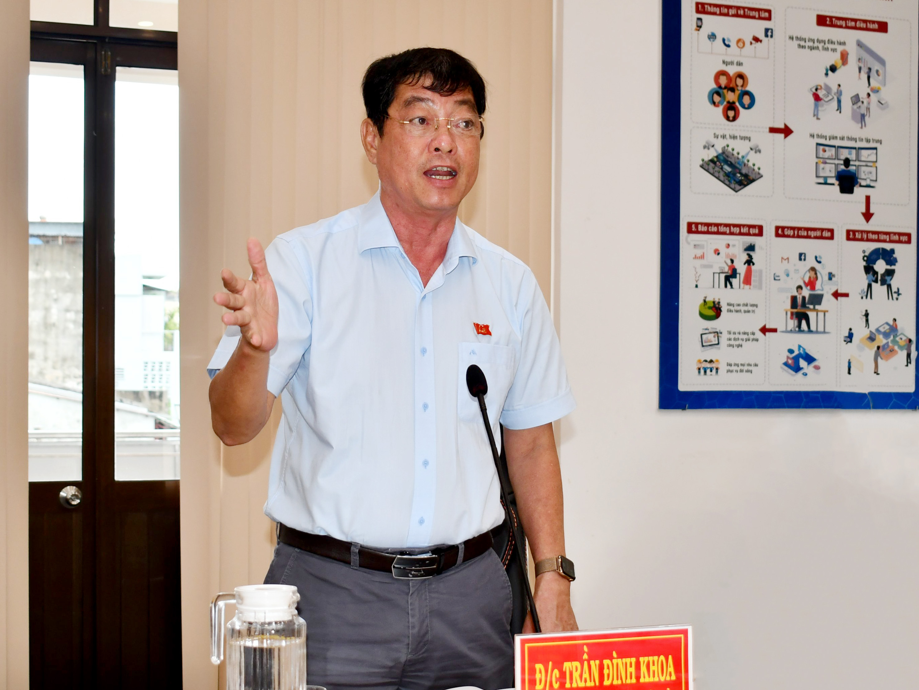 Ông Trần Đình Khoa, Ủy viên Ban Thường vụ Tỉnh ủy, Bí thư Thành ủy Vũng Tàu phát biểu tại buổi làm việc.