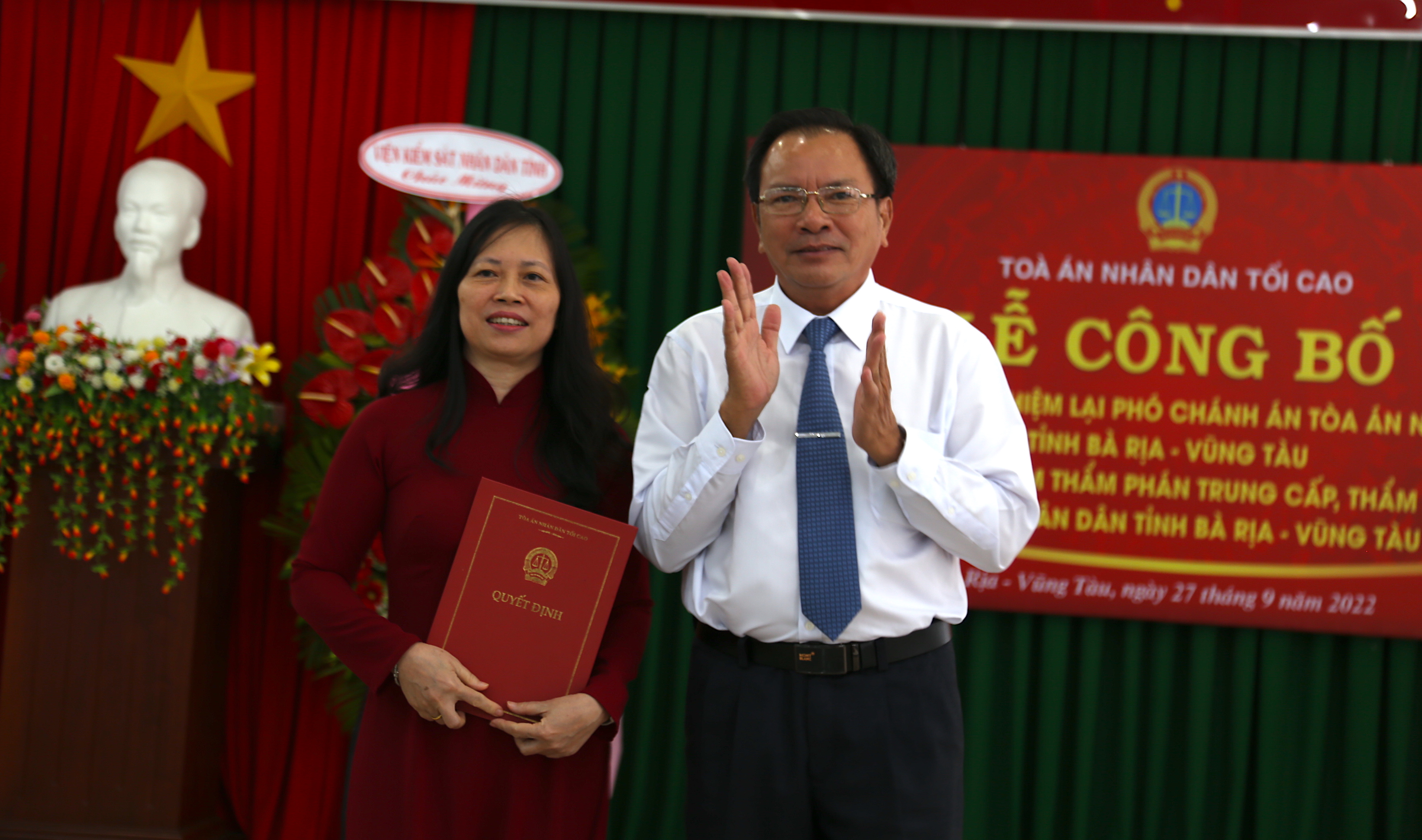 Bà Đào Thị Huệ được Chánh án TAND tối cao bổ nhiệm lại chức vụ Phó Chánh án TAND tỉnh.