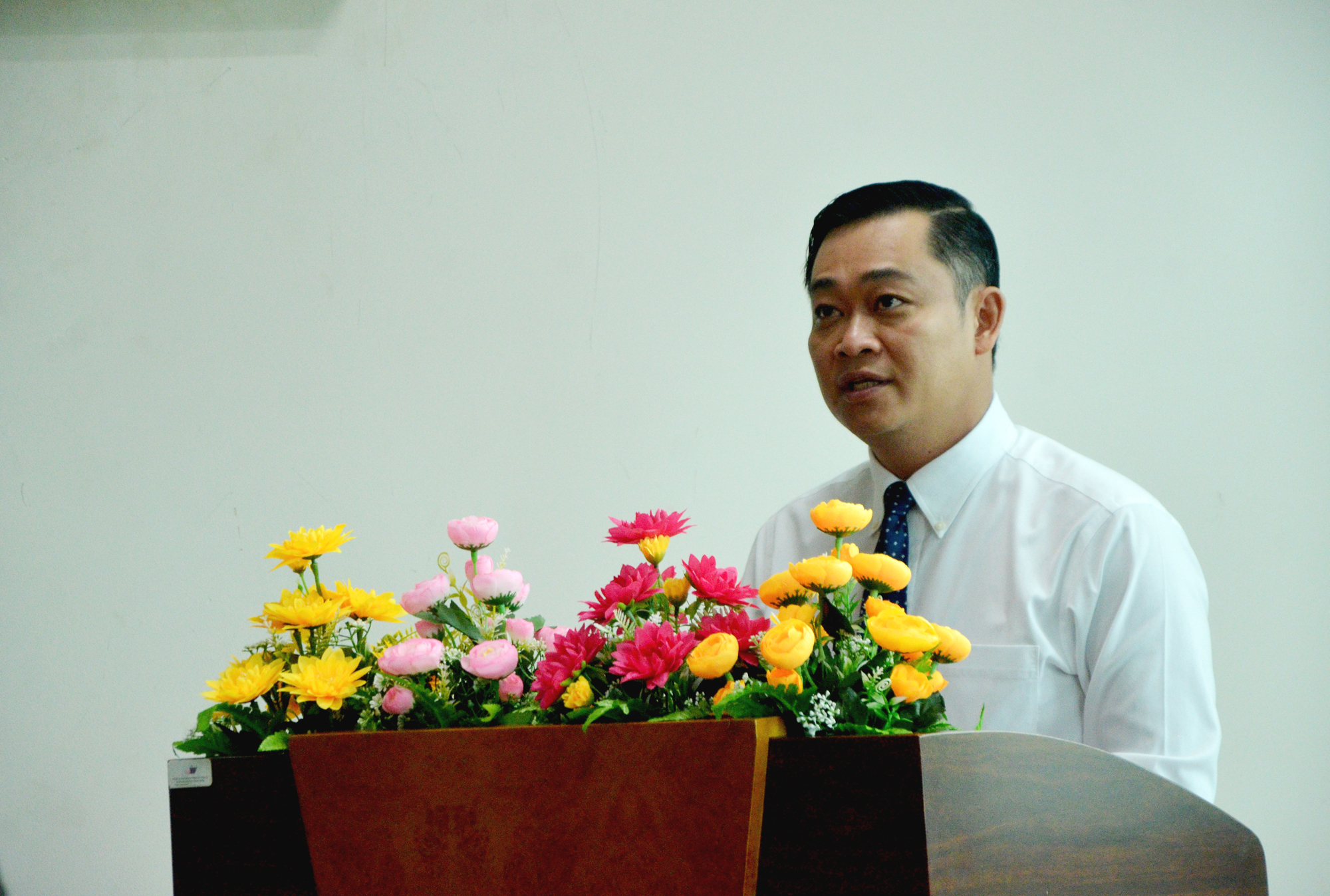 Ông Phạm Quang Nhật phát biểu nhận nhiệm vụ.