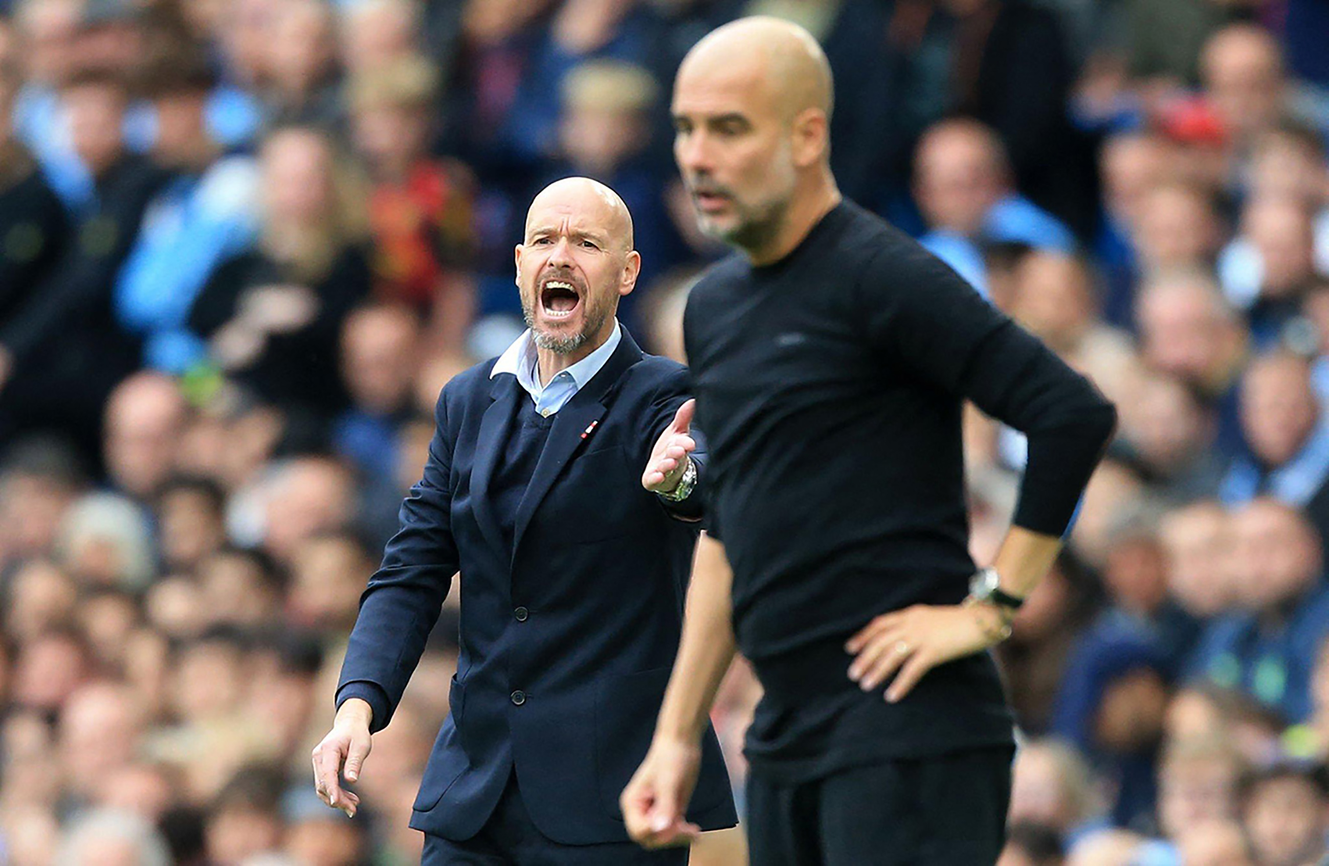 HLV Ten Hag cảm ơn Pep Guardiola vì “bài học” trong trận derby Manchester.