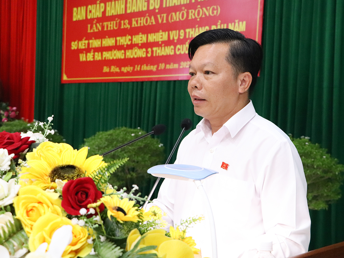 Ông Trần Thanh Dũng, Chủ tịch UBND TP. Bà Rịa gợi ý các vấn đề thảo luận tại Hội nghị.
