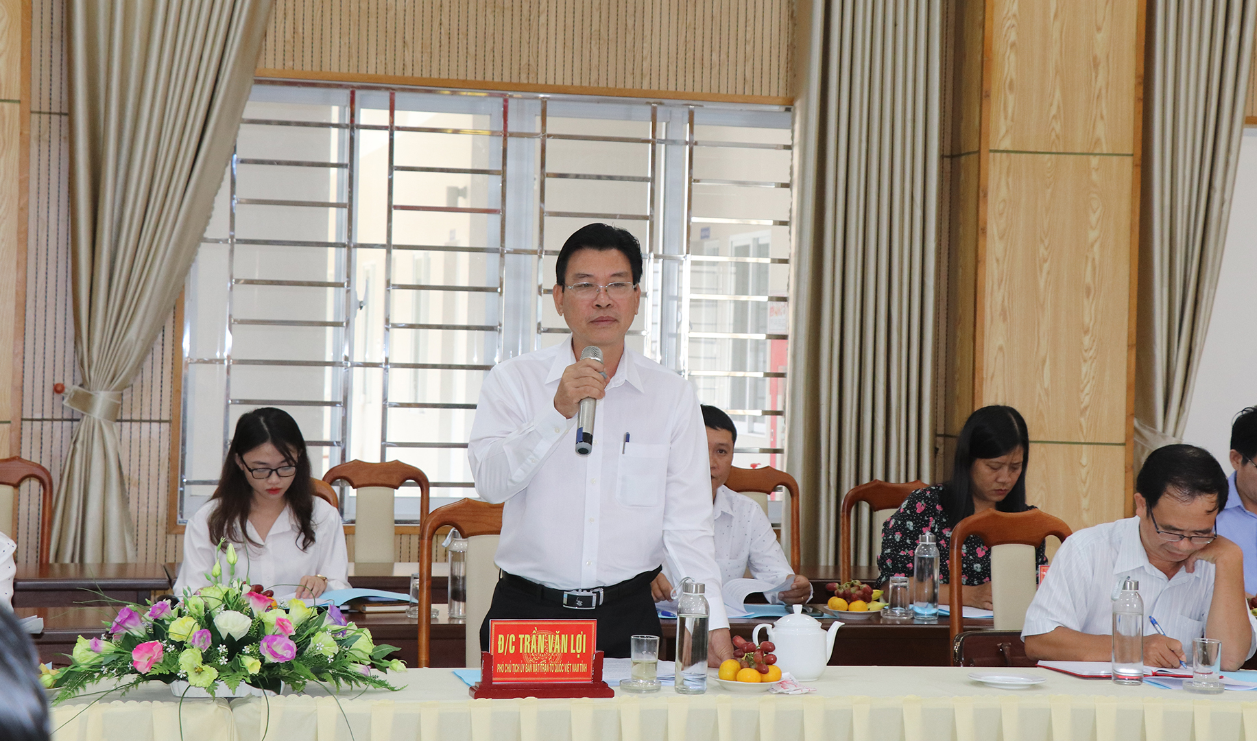 Ông Trần Văn Lợi, Phó Chủ tịch Ủy ban MTTQ Việt Nam tỉnh phát biểu kết luận buổi Giám sát.