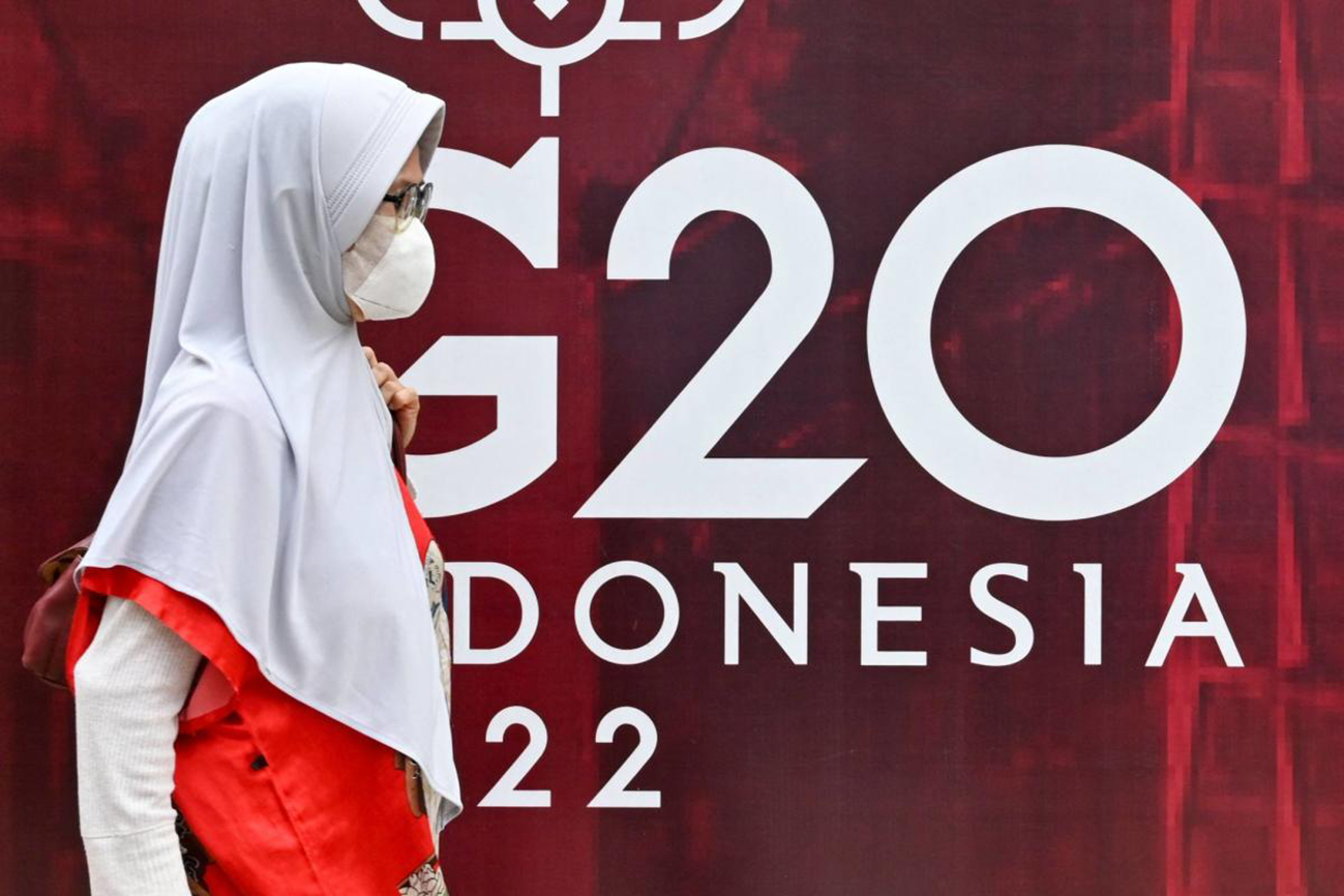 Biểu tượng Hội nghị thượng đỉnh G20 tại Jakarta, Indonesia.