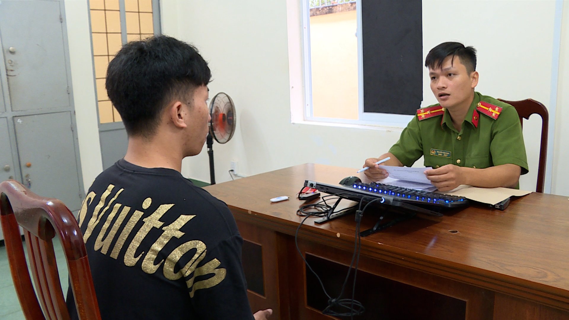 Công an huyện Long Điền làm việc với Dũng