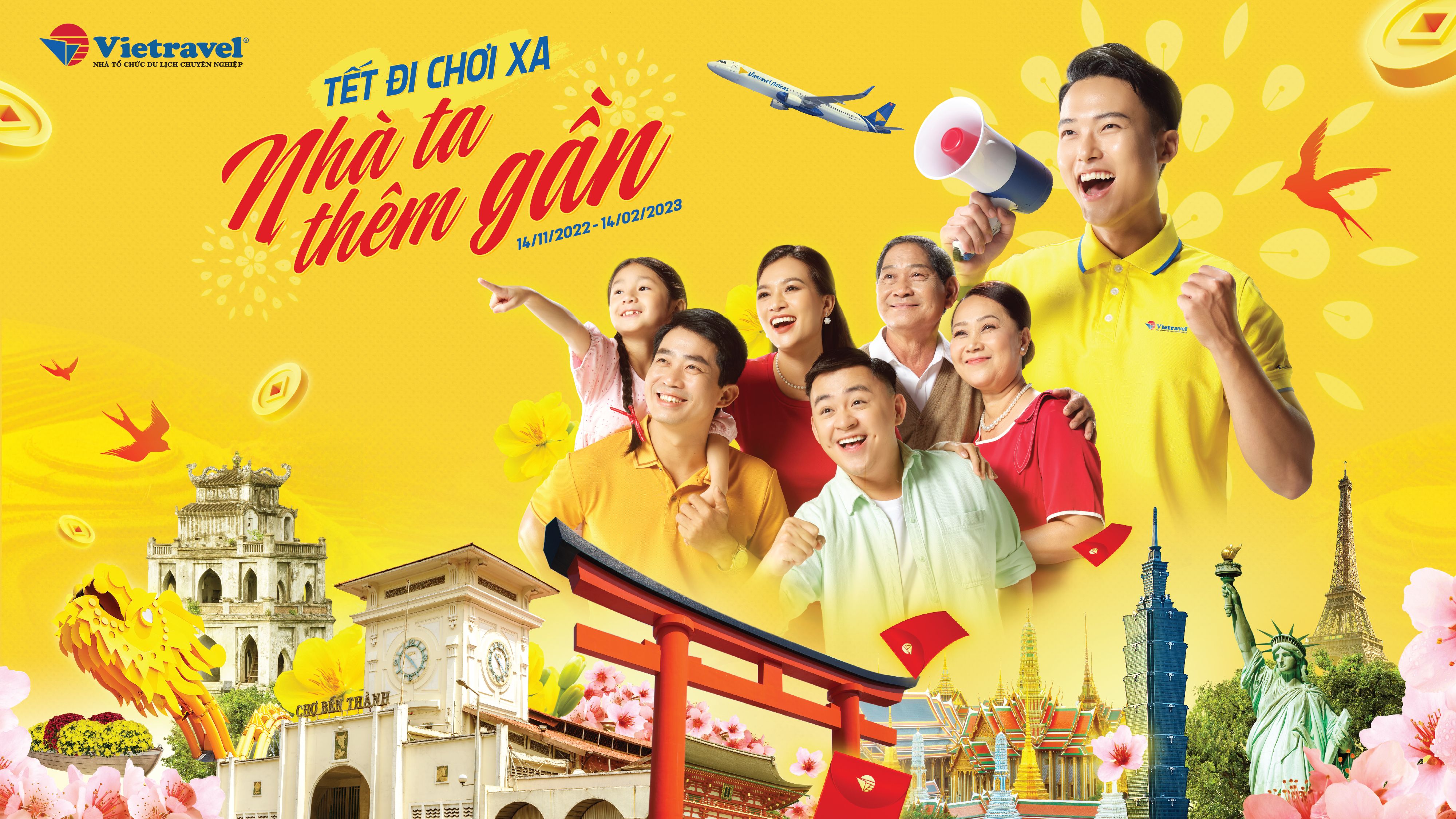 Nhân kỷ niệm 27 năm thành lập Công ty (20/12/1995-20/12/2022) và Tết Nguyên đán Quý Mão, Vietravel tung ra chương trình khuyến mại Xuân 2023 với thông điệp “Tết đi chơi xa - Nhà ta thêm gần”.