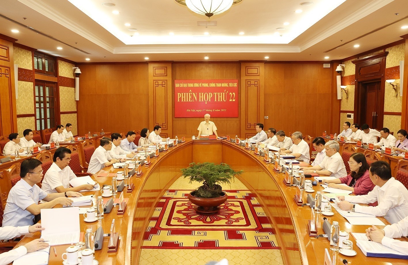 Tổng Bí thư Nguyễn Phú Trọng, Trưởng Ban Chỉ đạo Trung ương về phòng, chống tham nhũng phát biểu chỉ đạo tại Phiên họp thứ 22.