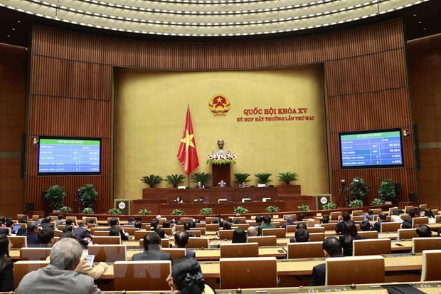 Phiên hợp trong Kỳ họp bất thường lần thứ 2, Quốc hội khóa XV. (Ảnh: Doãn Tấn/TTXVN)