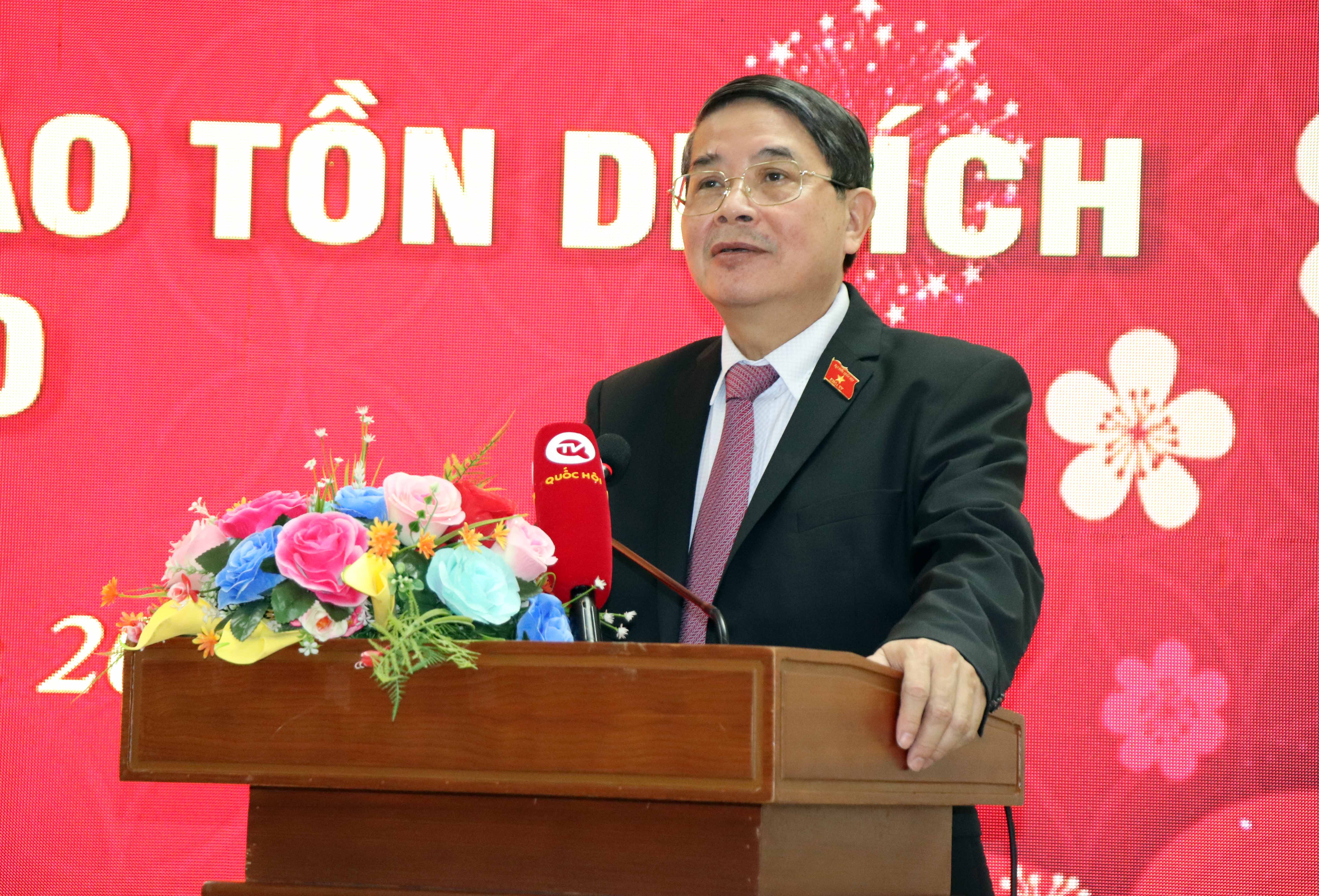 Ông Nguyễn Đức Hải, Phó Chủ tịch Quốc hội phát biểu chúc Tết Trung tâm Bảo tồn di tích quốc gia Côn Đảo.