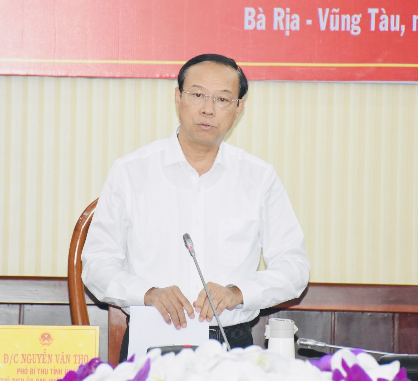 Ông Nguyễn Văn Thọ, Chủ tịch UBND tỉnh phát biểu chỉ đạo tại cuộc họp