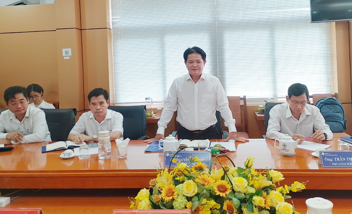 Ông Nguyễn Văn Giáp, Giám đốc Công ty Điện lực Bà Rịa - Vũng Tàu phát biểu tại buổi làm việc