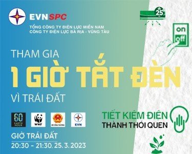 Poster hưởng ứng giờ trái đất của Công ty Điện lực Bà Rịa Vũng Tàu.