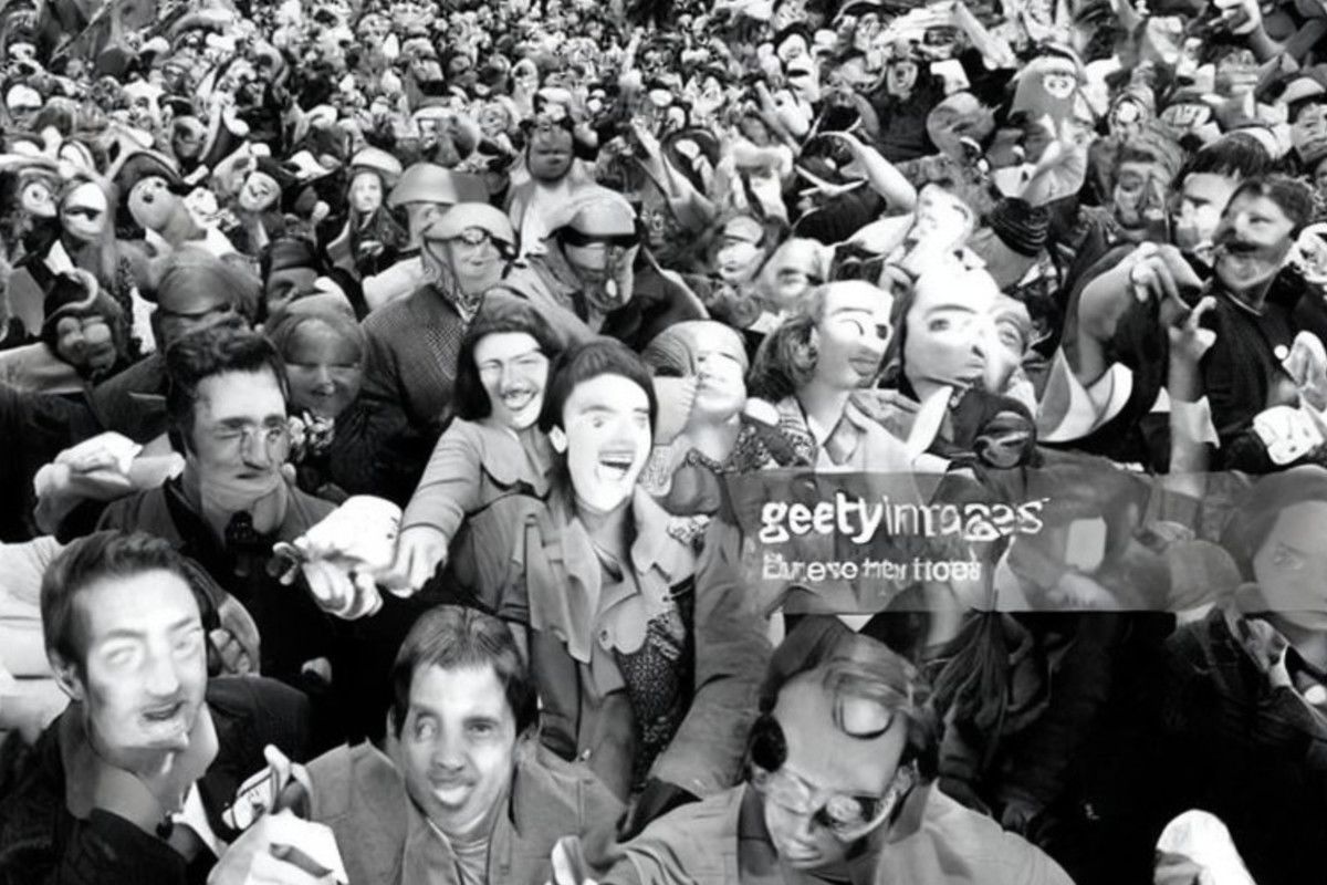 Một hình ảnh được tạo bởi Stable Diffusion hiển thị hình mờ của Getty Images. (Nguồn: The Verge/Stable Diffusion)