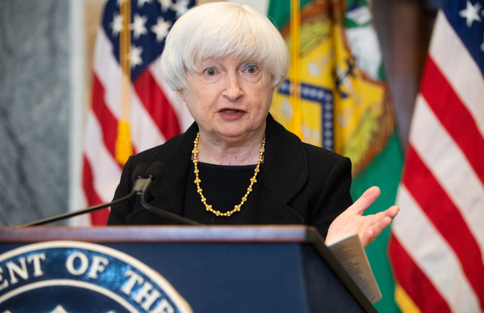 Bộ trưởng Tài chính Mỹ Janet Yellen phát biểu tại Washington, DC, Mỹ.