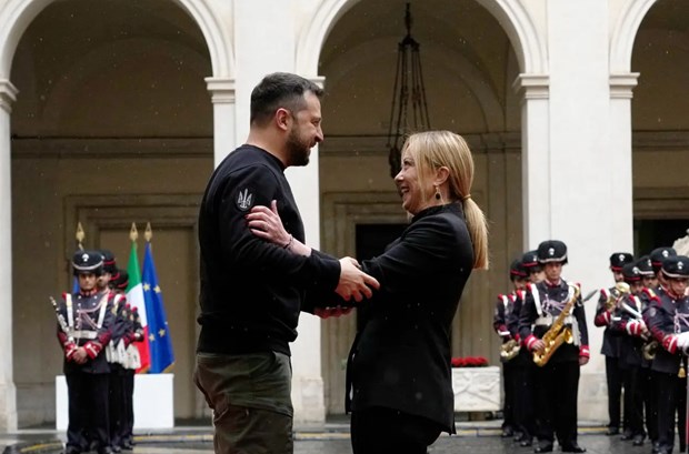 Tổng thống Ukraine Volodymyr Zelensky và Thủ tướng Italia Giorgia Meloni.