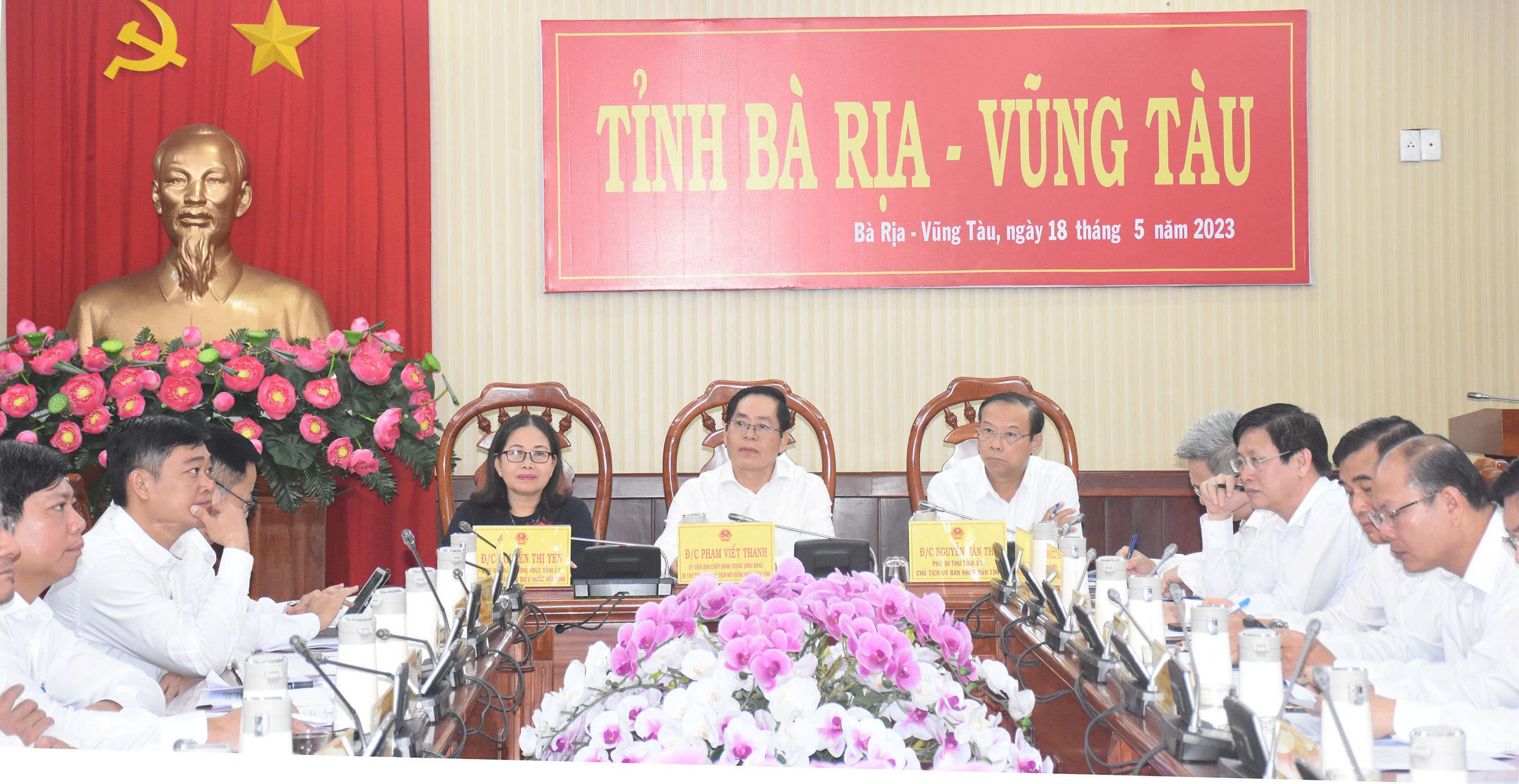 Lãnh đao tỉnh Bà Rịa - Vũng Tàu tại cuộc họp trực tuyến với Phó Thủ tướng Chính phủ