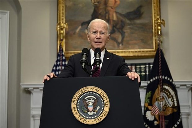 Tổng thống Mỹ Joe Biden tại một cuộc họp báo ở Washington, DC.