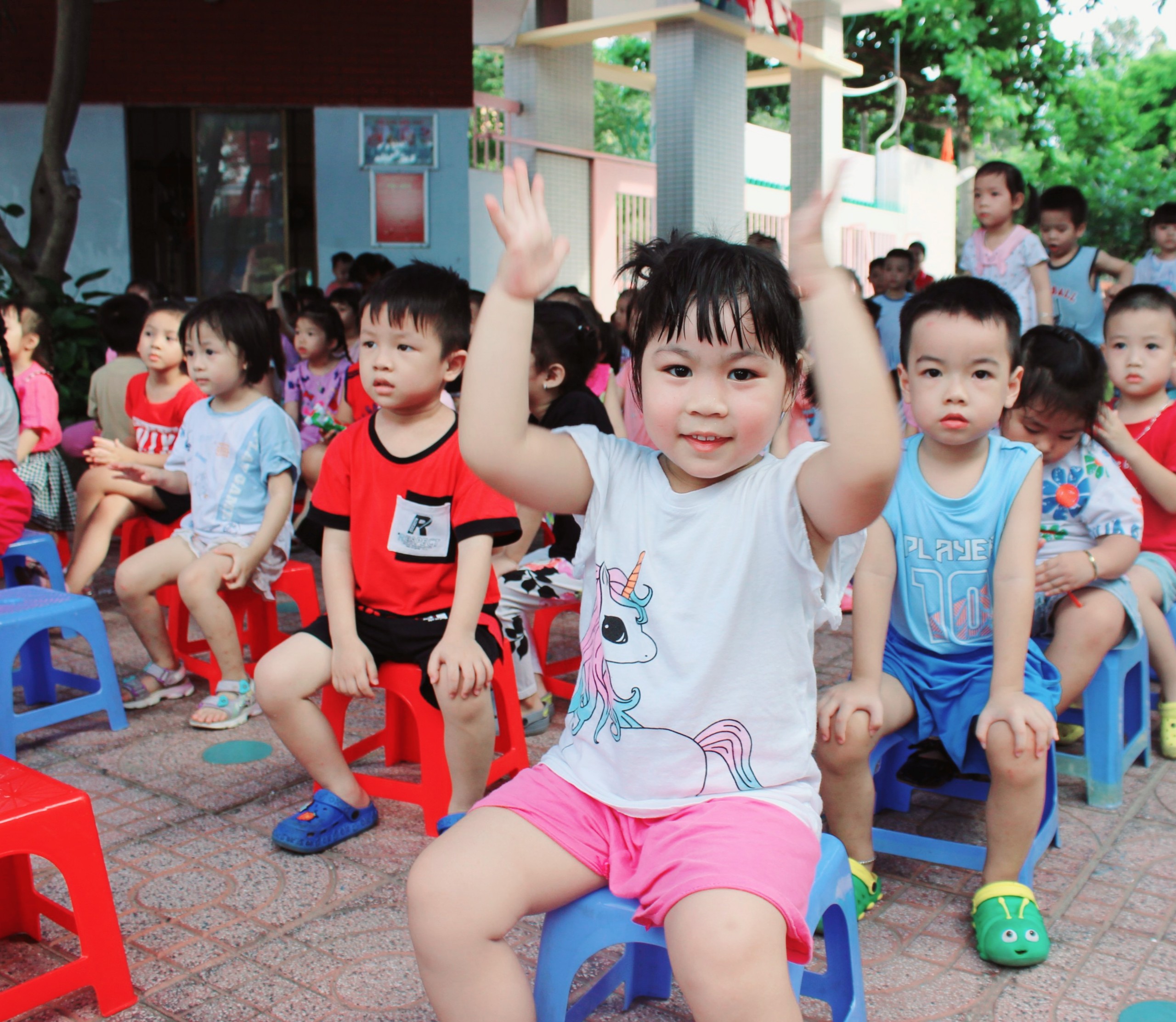 HS Trường MN Hương Sen hào hứng tham gia chương trình Mừng Quốc tế thiếu nhi 1/6.
