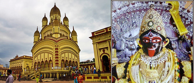 Đền Dakshineswar và tượng Nữ Thần Kali.