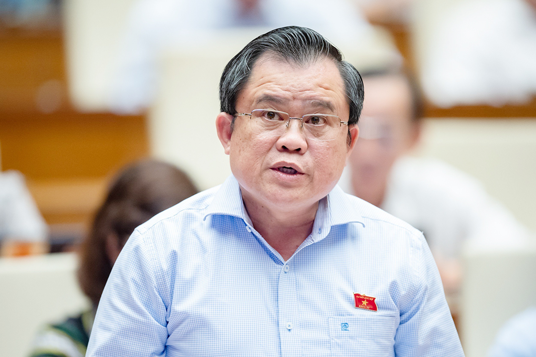 Đại biểu Nguyễn Tâm Hùng, Đoàn ĐBQH tỉnh Bà Rịa-Vũng Tàu  phát biểu thảo luận tại Phiên họp. 