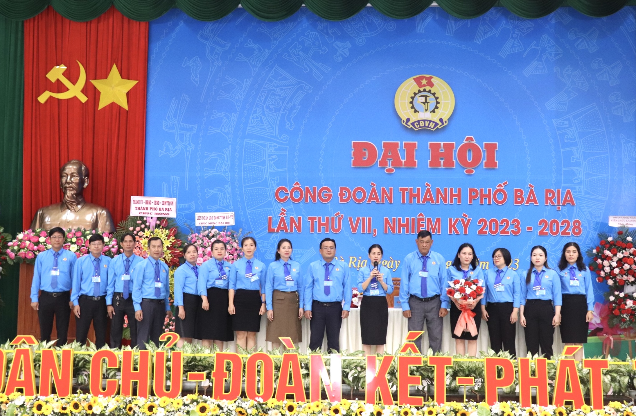 BCH LĐLĐ TP.Bà Rịa nhiệm kỳ 2023-2028 ra mắt đại hội.