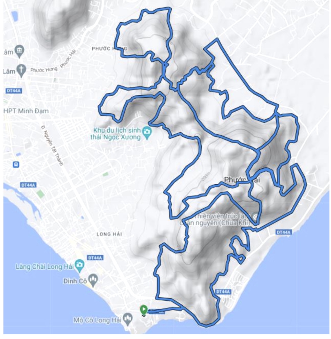 Cung đường chạy ở cự ly 45km của giải Minh Đạm mountain run challenge 2023.