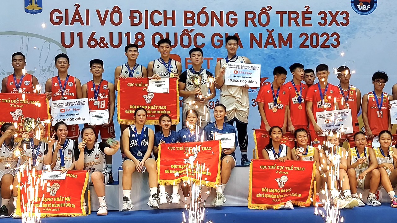 Các đạt thành tích cao tại Giải vô địch Bóng rổ trẻ 3x3 U16&U18 quốc gia 2023.