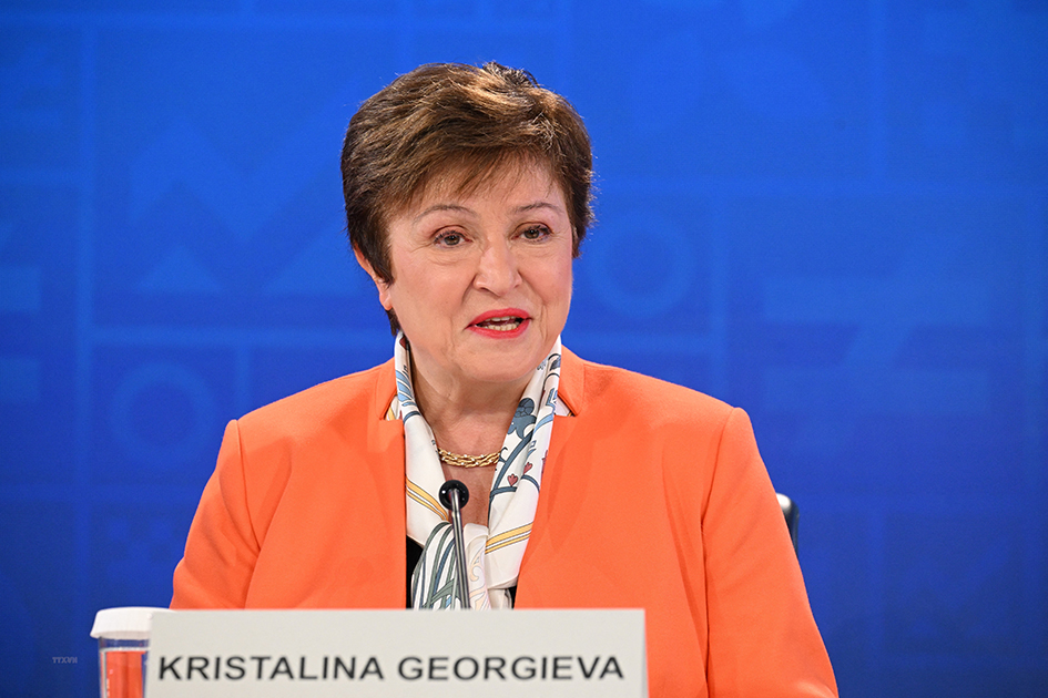 Tổng Giám đốc IMF Kristalina Georgieva phát biểu tại cuộc họp ở Washington, DC, Mỹ.