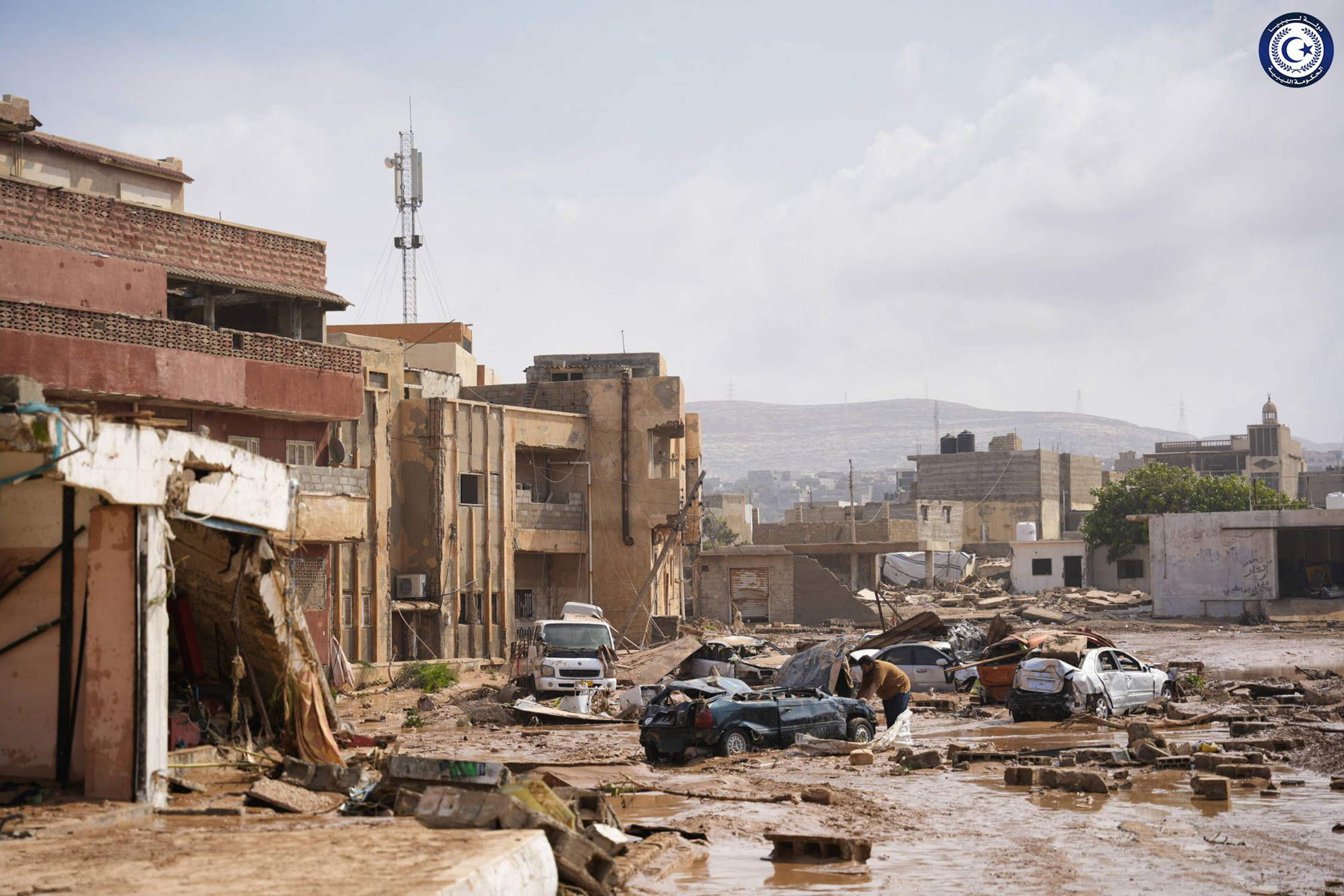 Cảnh đổ nát sau bão Daniel tại thành phố Derna, Libya.