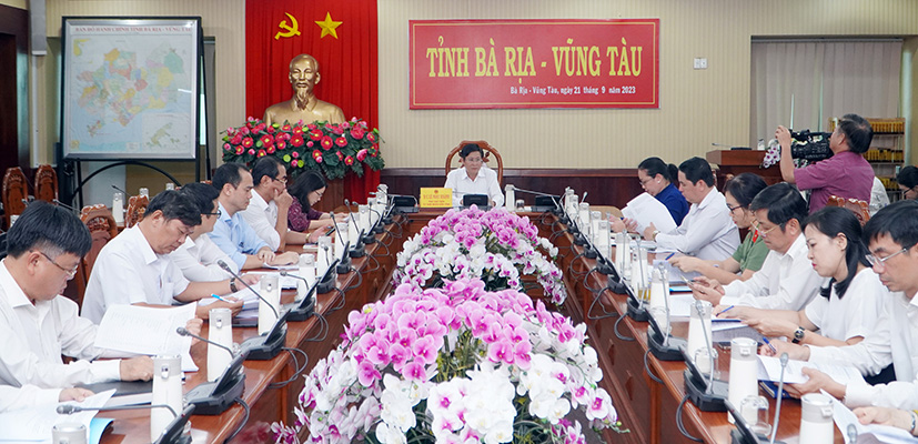 Phó Chủ tịch UBND tỉnh Lê Ngọc Khánh chủ trì cuộc họp.