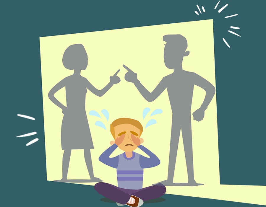 Chứng kiến cha mẹ cãi nhau, đánh nhau..., nhiều đứa trẻ sẽ rơi vào  cảm giác bất lực, chán nản. (Ảnh minh họa)