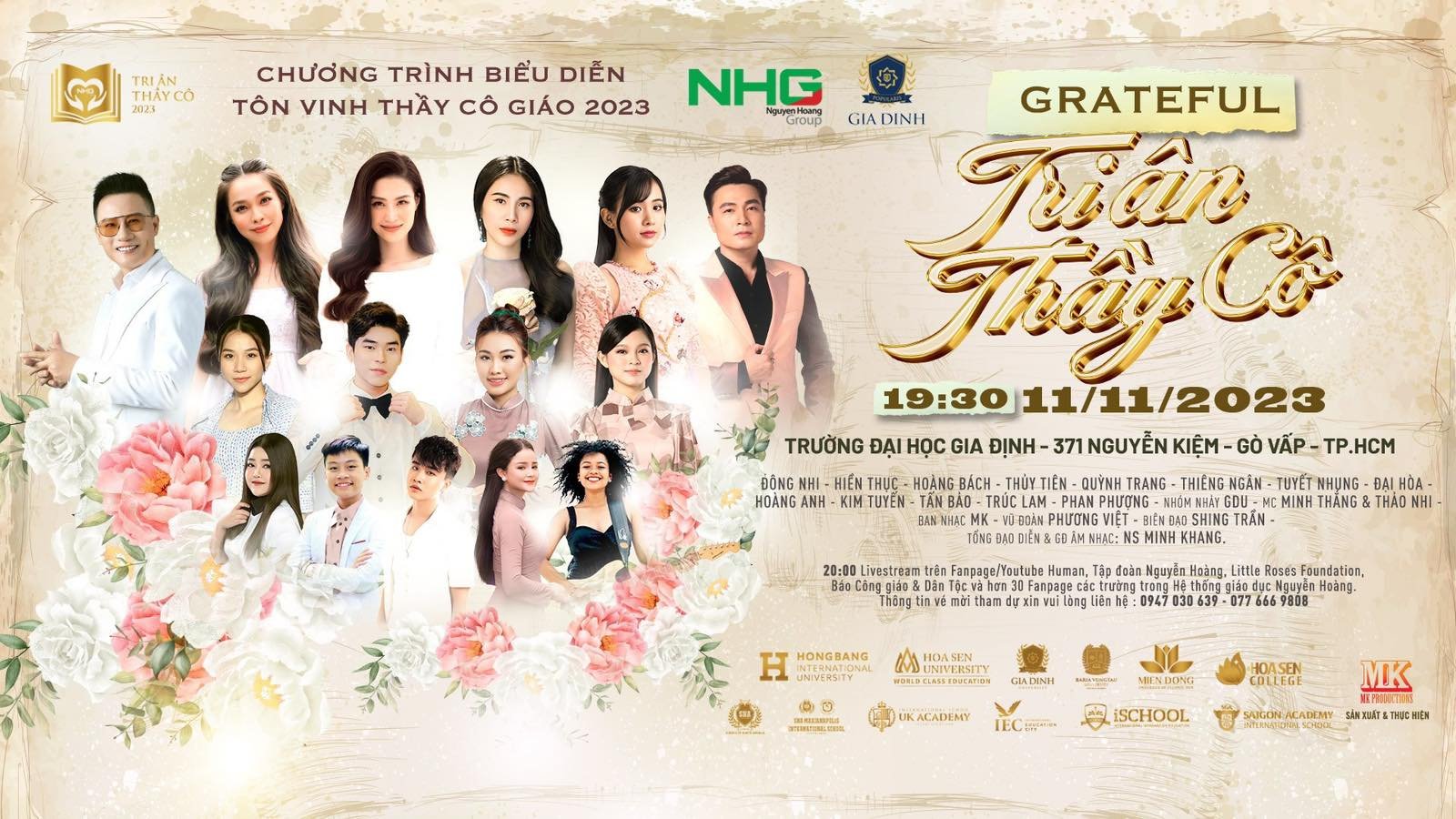 Chương trình có sự tham gia của các nghệ sĩ nổi tiếng.
