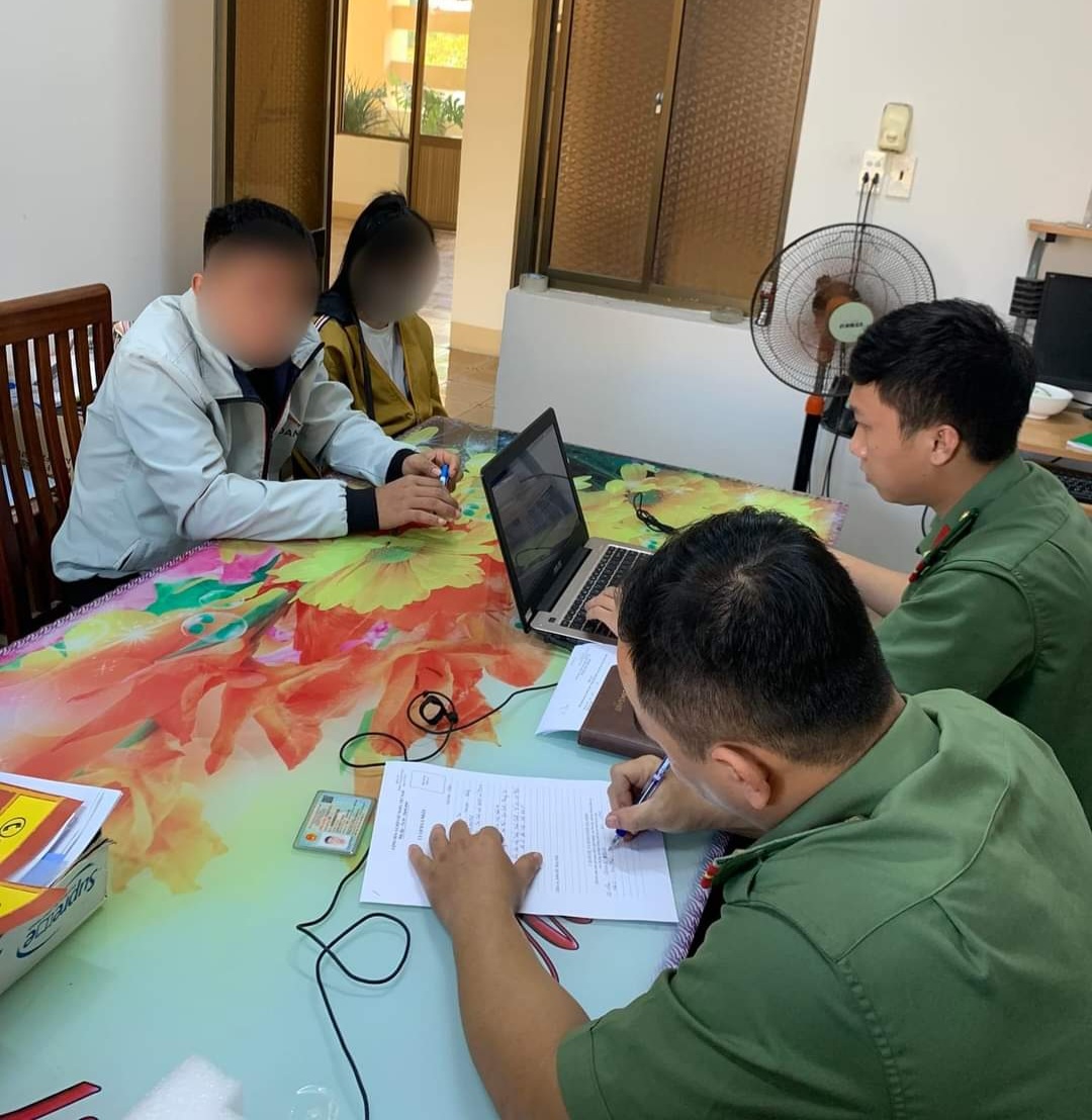 Cơ quan Công an TX.Phú Mỹ làm việc với ông T.