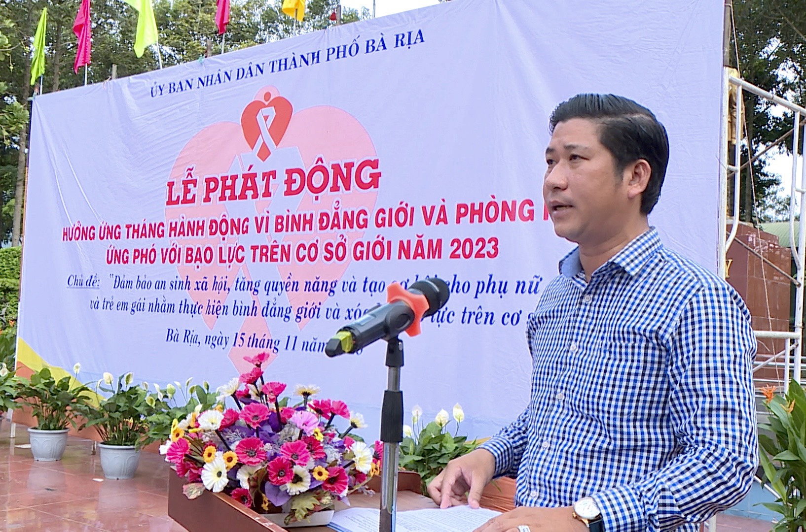 Ông Đặng Huy Quang, Phó Chủ tịch UBND TP.Bà Rịa phát biểu tại buổi lễ.