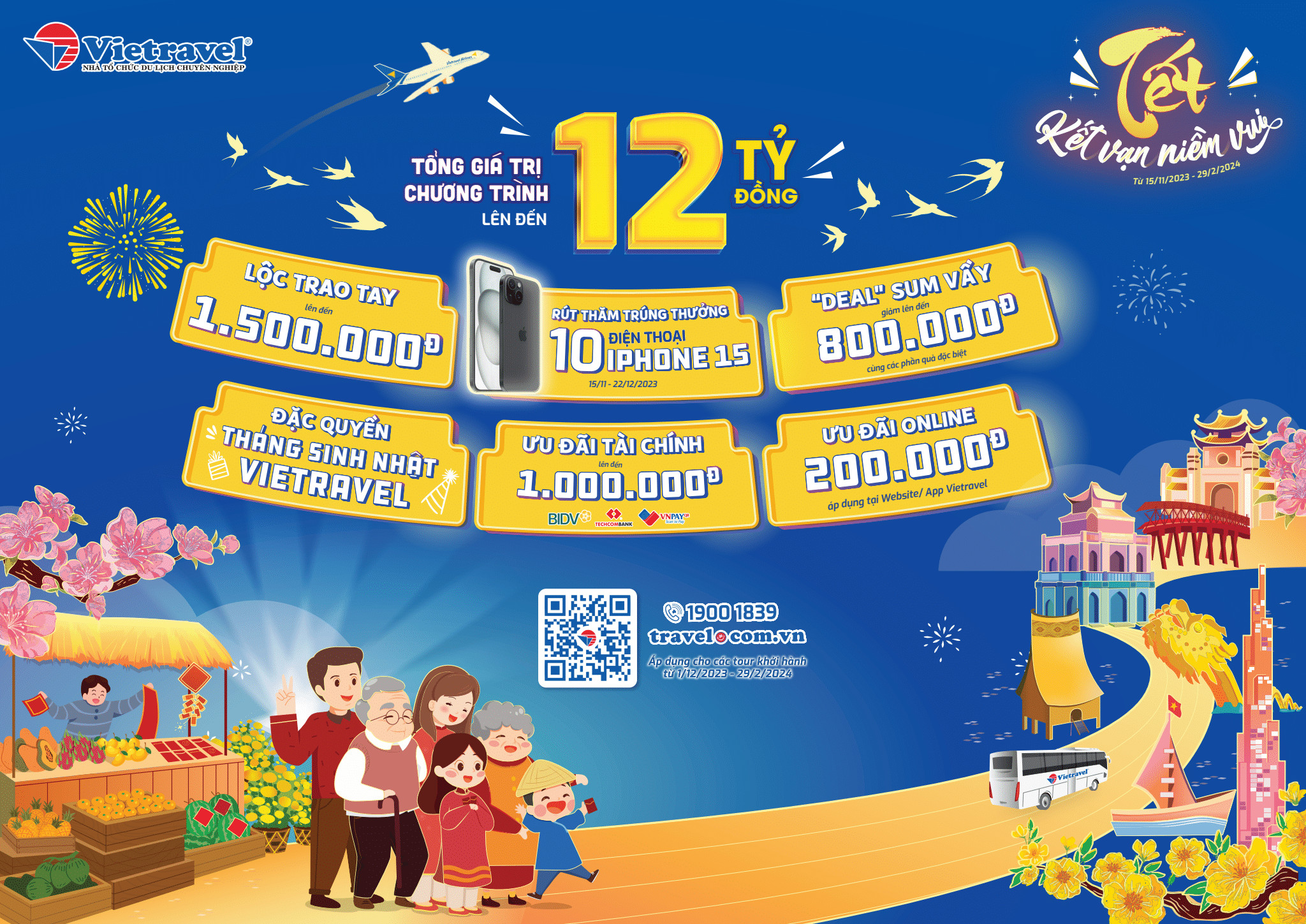 Poster chương trình khuyến mãi Xuân của Vietravel.