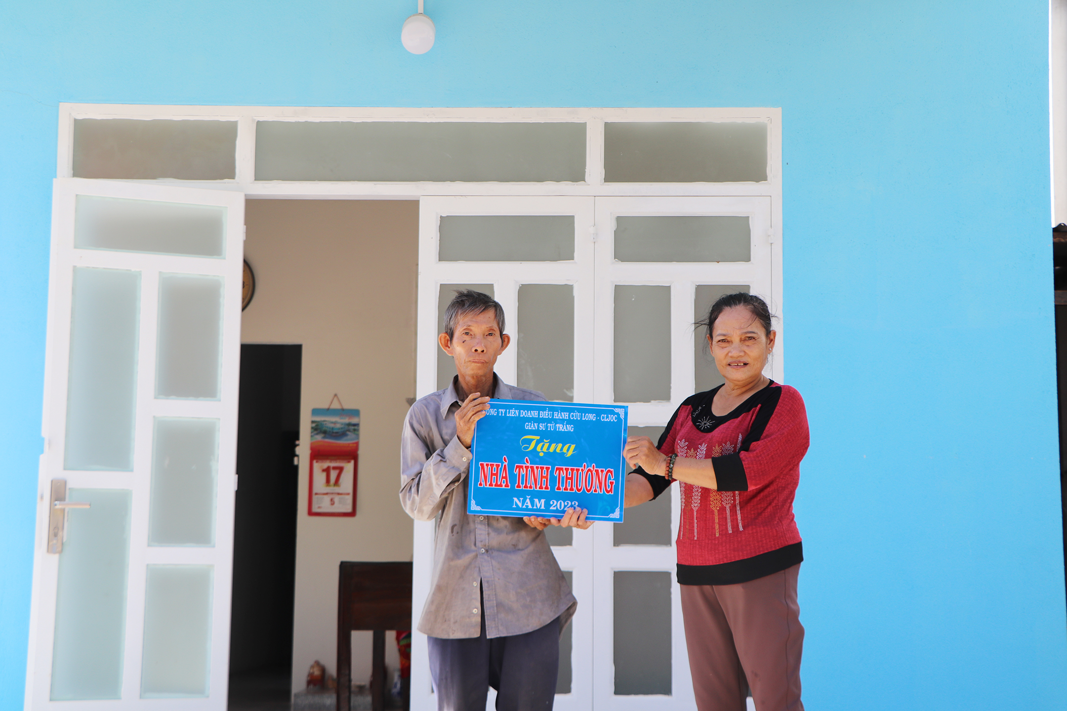 Ông Lê Văn Ba, người được bà Bà Nguyễn Thị Hằng vận động xây nhà tình thương năm 2023.