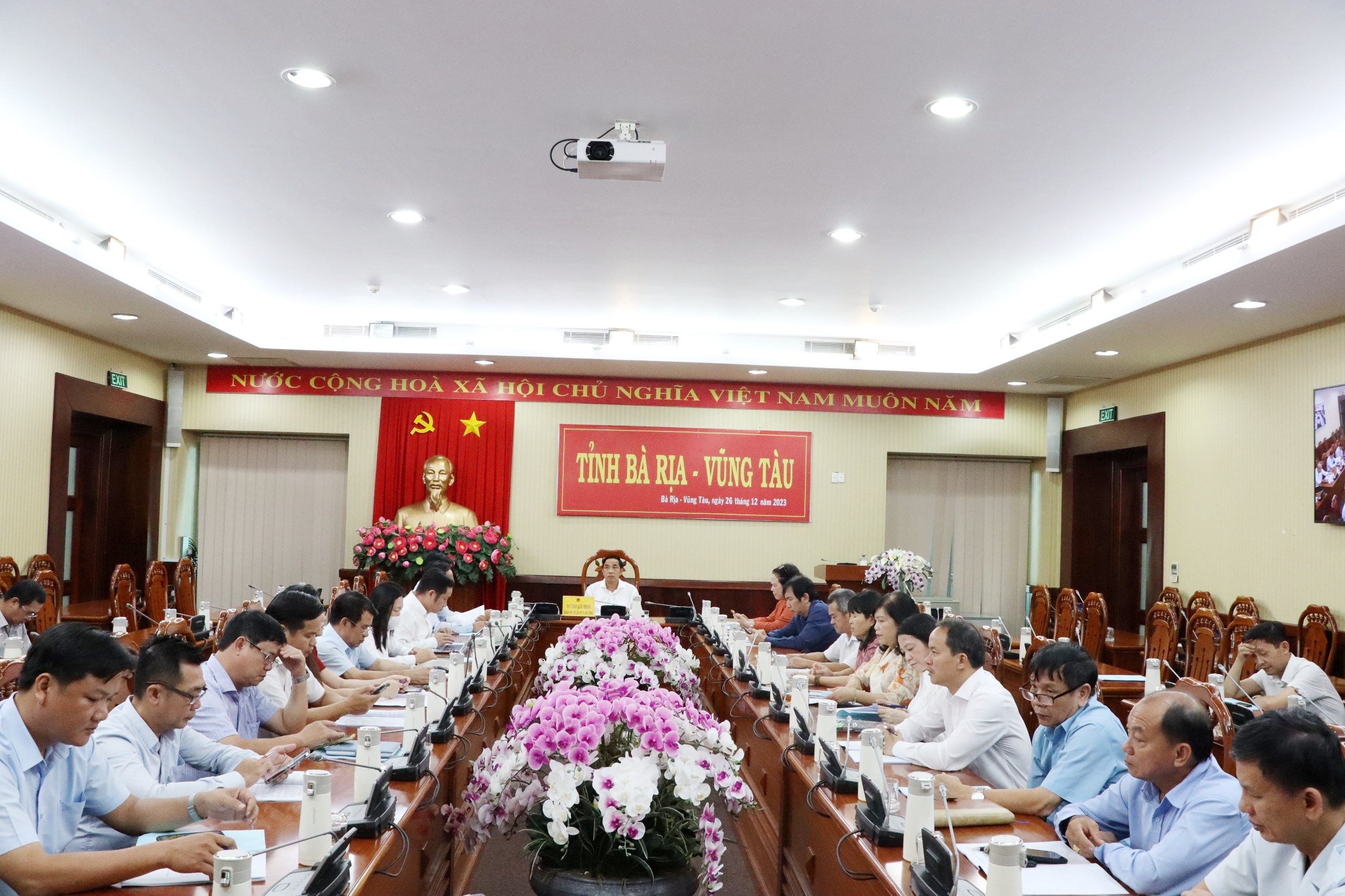 Các đại biểu dự hội nghị tại điểm cầu Bà Rịa-Vũng Tàu.