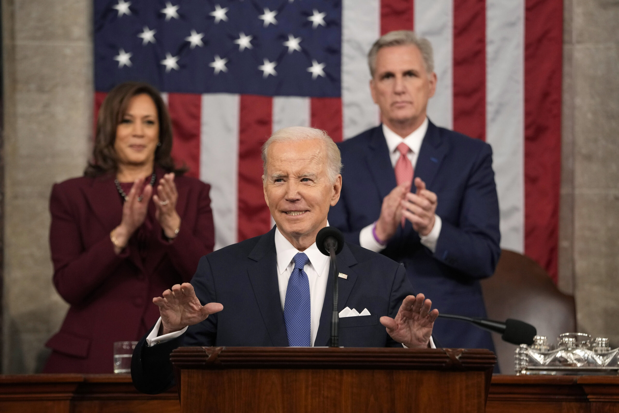 Tổng thống Mỹ Joe Biden đọc Thông điệp liên bang trước lưỡng viện Quốc hội tại Washington, DC, ngày 7/2/2023.