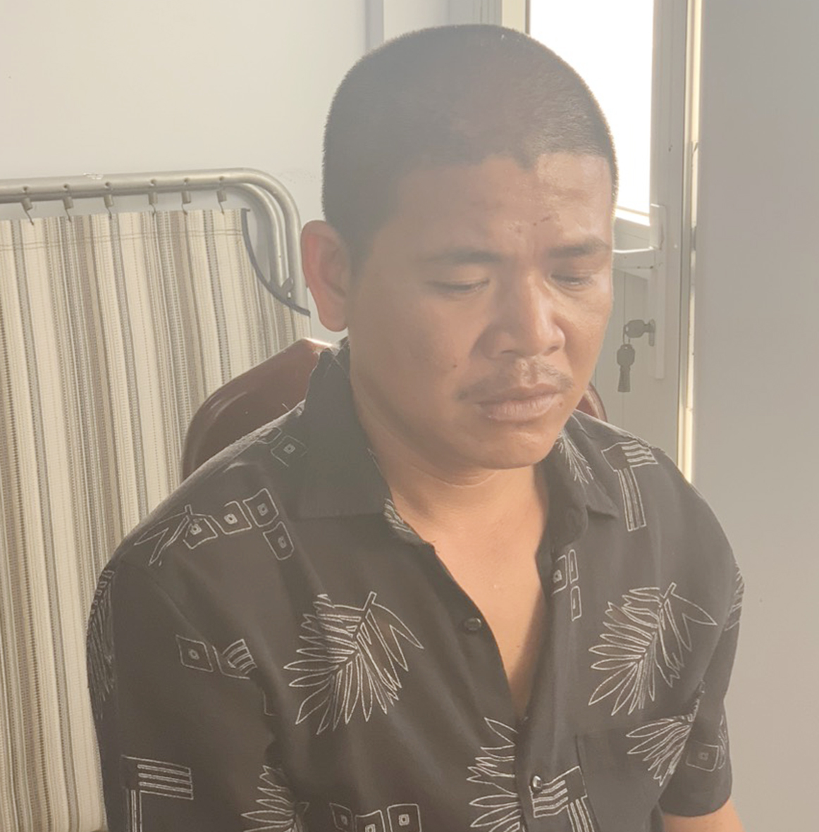 Đối tượng Ngọc tại cơ quan công an
