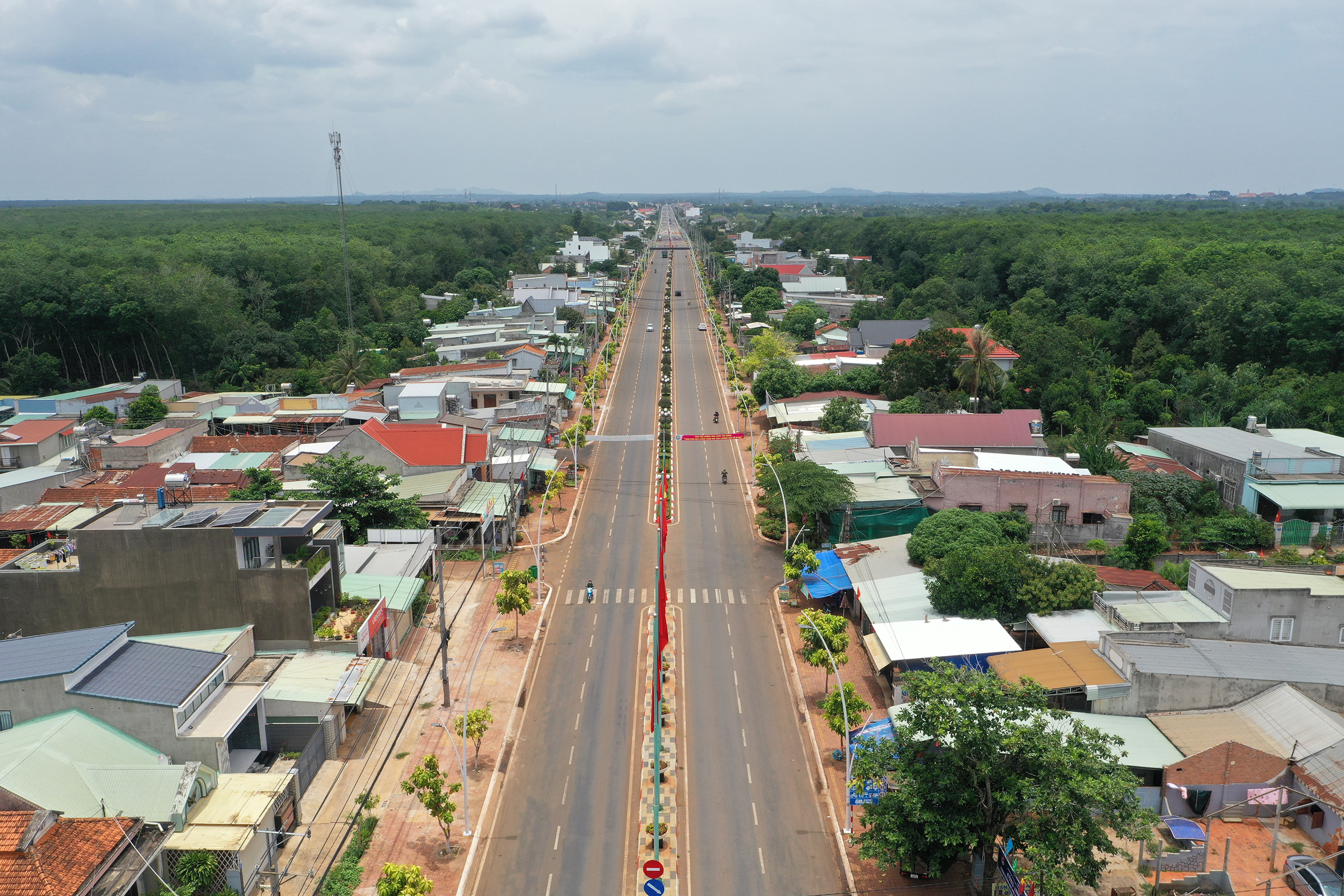 Quang cảnh xã Kim Long, huyện Châu Đức, một địa phương đang phát triển từng ngày nhờ CTMTQG xây dựng NTM.