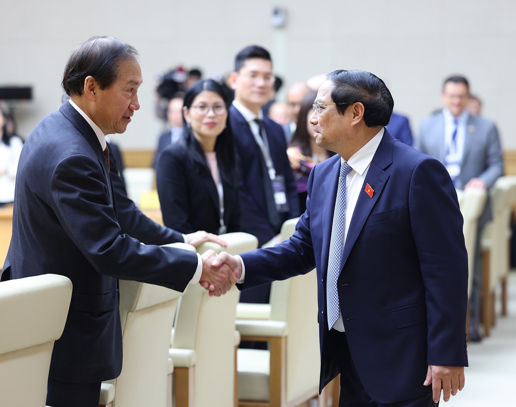 Thủ tướng Phạm Minh Chính tiếp các doanh nghiệp của Hội đồng Kinh doanh  Hoa Kỳ - ASEAN. Ảnh: DƯƠNG GIANG