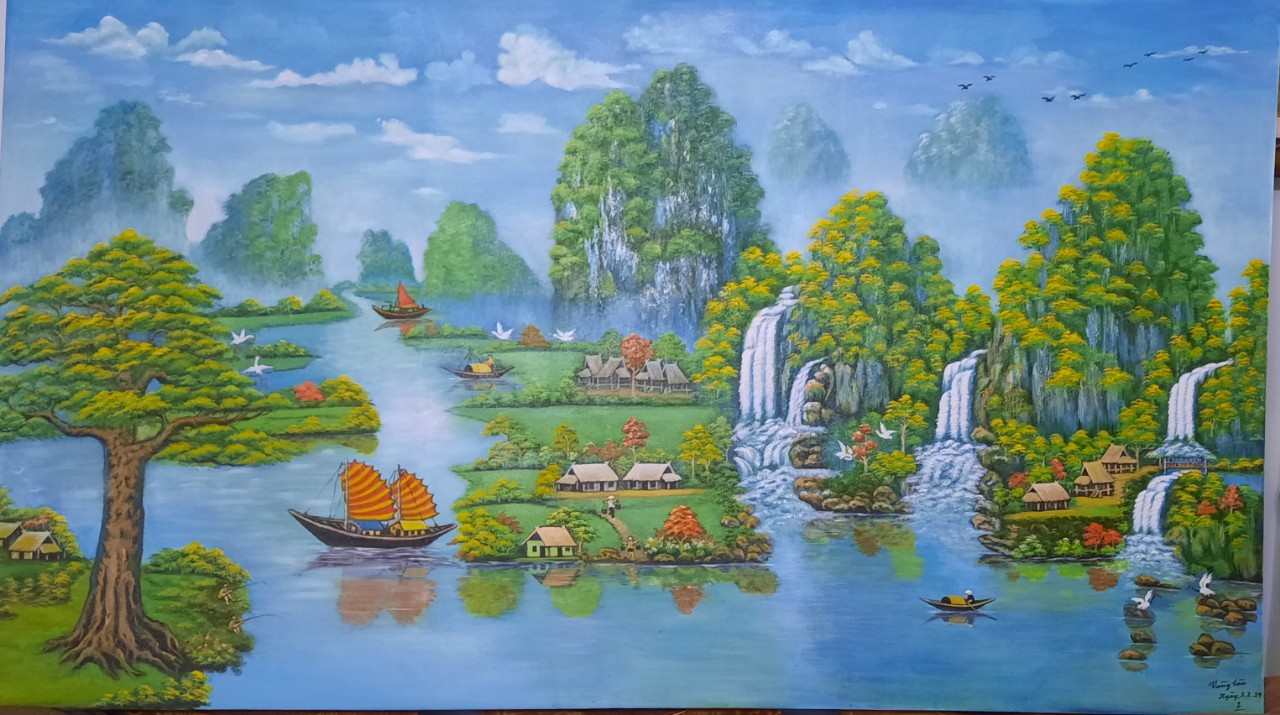 Thuận buồn xuôi gió. Tranh: PHẠM CAO THẮNG