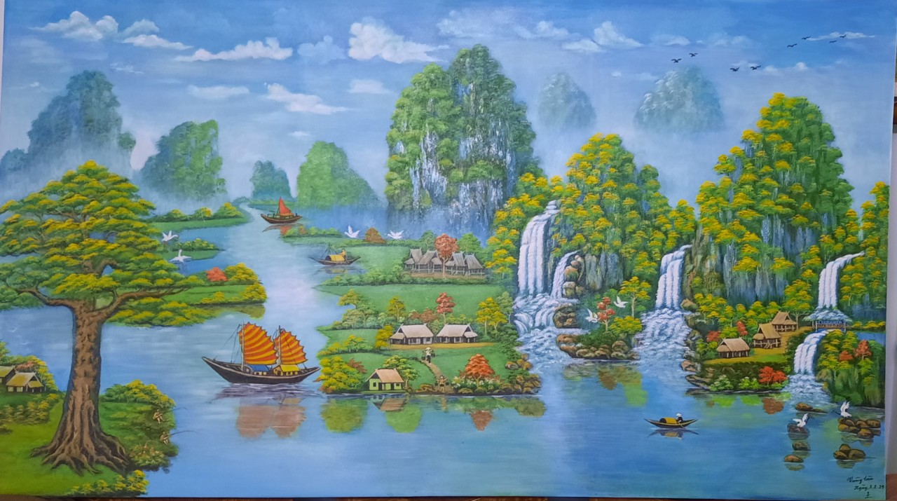 Thuận buồn xuôi gió. Tranh: PHẠM CAO THẮNG