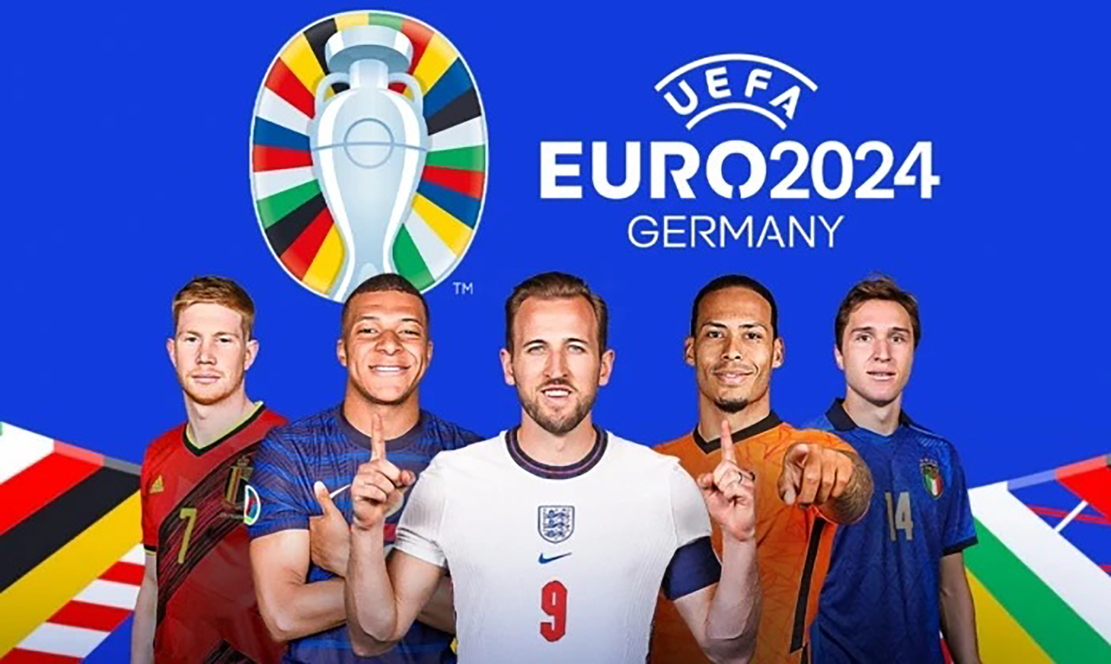 EURO 2024 hội tụ những ngôi sao hàng đầu bóng đá thế giới hiện nay như: Kevin De Bruyne (Bỉ),  Kylian Mbappé (Pháp), Harry Kane (Anh),…