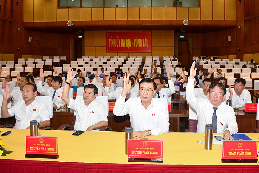 Đại biểu biểu quyết thông qua các nghị quyết.