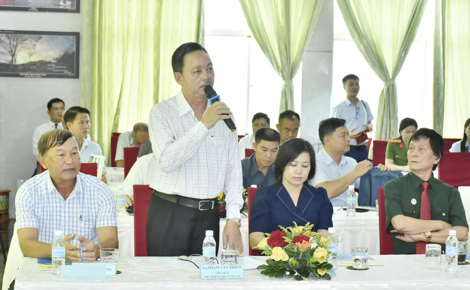 Ông Phạm Văn Triêm, Chủ tịch Hiệp hội DN Nhỏ và vừa bày tỏ niềm vui trước việc VCCT được UBND tỉnh cho phép khởi động lại dự án thủy cung Hòn Ngưu. 