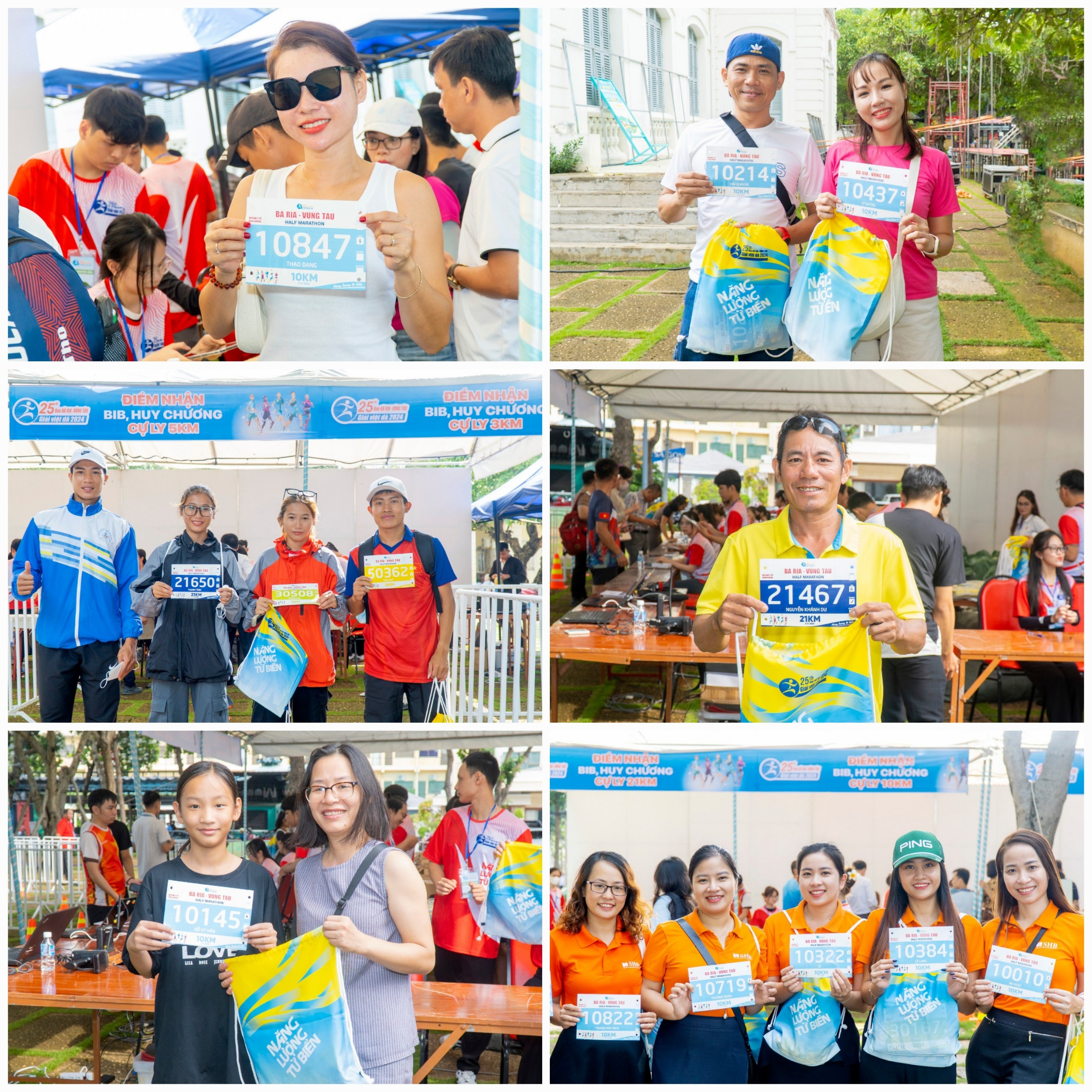 Niềm vui của các VĐV biên những chiếc BIB của Giải Việt dã Báo Bà Rịa-Vũng Tàu lần thứ 25 năm 2024.