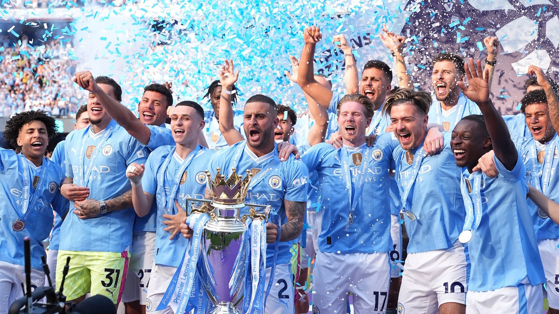 Man City đang là nhà vô địch Premier League 4 mùa giải liên tục.