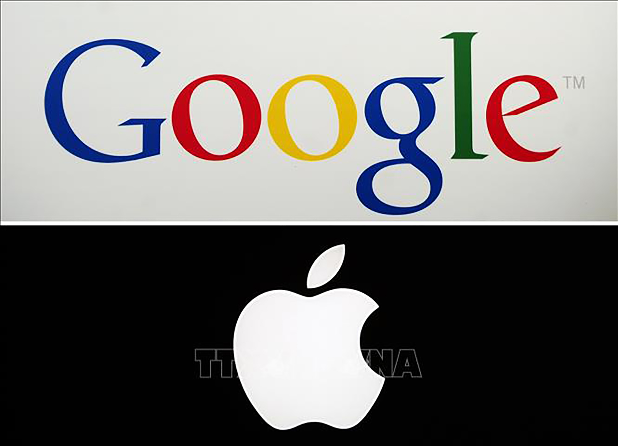 Biểu tượng Google và Apple.