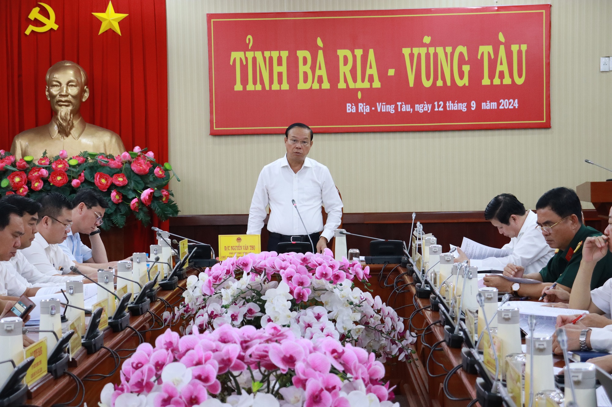 Ông Nguyễn Văn Thọ- Chủ tịch UBND tỉnh phát biểu chỉ đạo tại cuộc họp